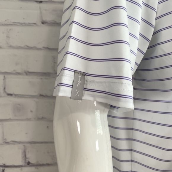 RLX Shirt Men's Large Polo Ralph Lauren 1/15 White Striped UV Golf NWT - Picture 8 of 14